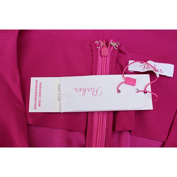 New w/Tags - Parker Knot-Front, Long Sleeve Dress - 70s Secretary Style, Pink, L - Picture 8 of 14